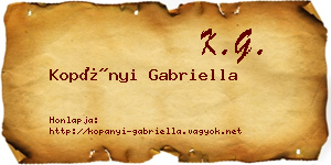 Kopányi Gabriella névjegykártya